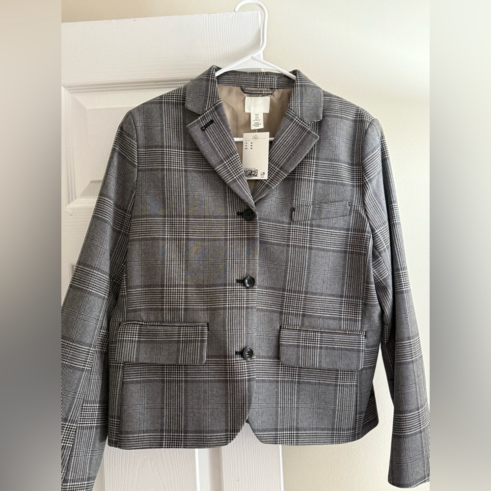 H&M Gray Blazer Classic Suit Jacket